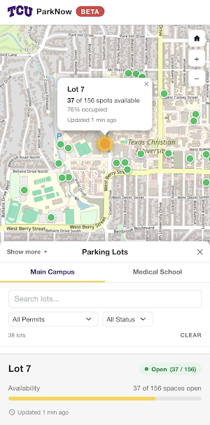 TCU ParkNow Screenshot 2