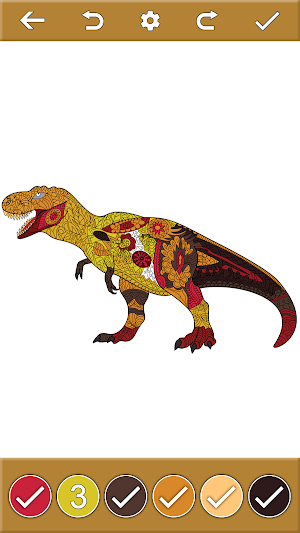 Dinosaur Colors By number Book Screenshot 0