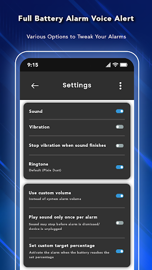 Full Battery Charge Alarm Screenshot 1