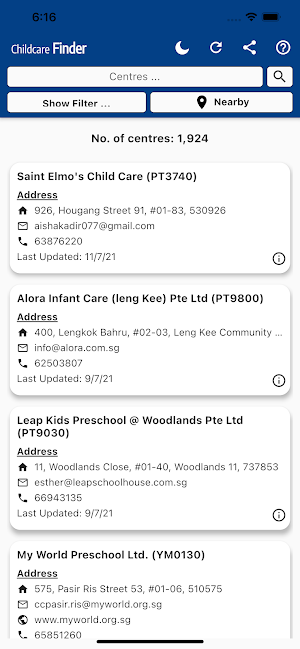 Childcare Finder Singapore Screenshot 2