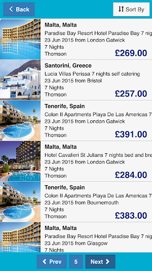 Holiday Search Engine Screenshot 1
