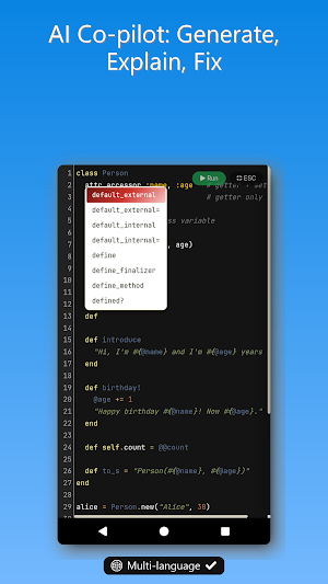 Ruby IDE, Compiler & AI Screenshot 1