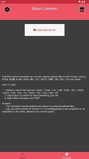 Ebook Converter: EPUB MOBI PDF Screenshot 0