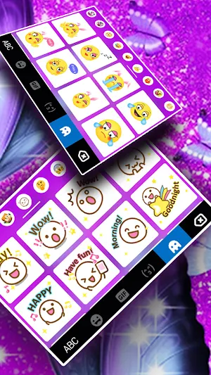 Purple Butterfly Keyboard Background Screenshot 3