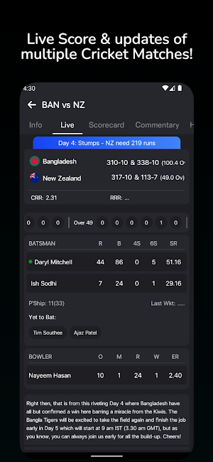 Cricktime - Live Cricket Score Screenshot 2