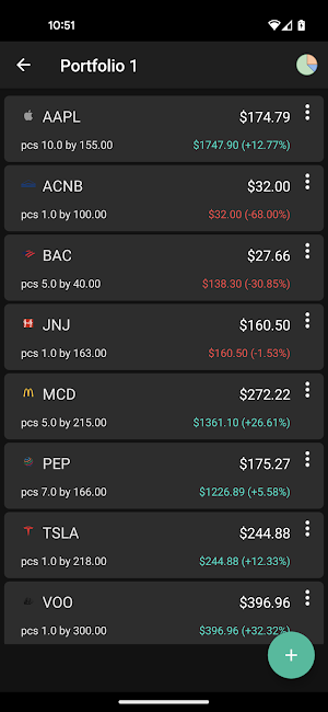 MultiPortfolio - Track assets Screenshot 1