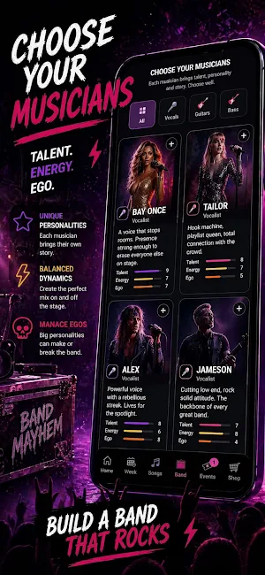 BandMayhem: Rock Band Manager Screenshot 1