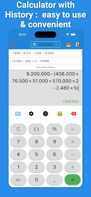 Calculator with History, Note Screenshot 0