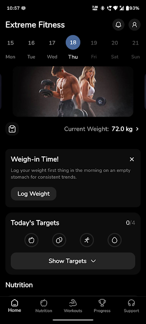 Client Extreme Fitness Screenshot 1