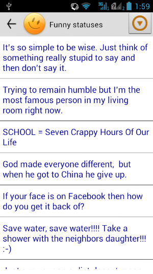 Statuses for all occasions Screenshot 1