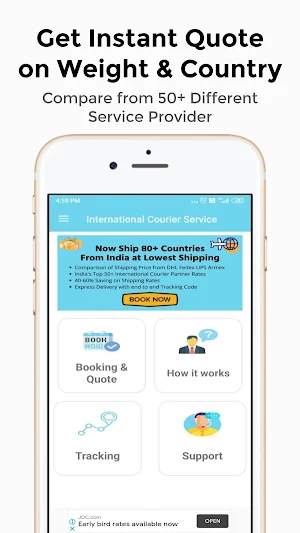 International Parcel Shipping Screenshot 1