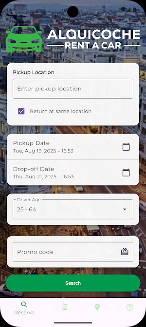 CHASE Rental Car Screenshot 1