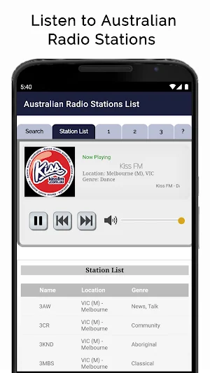 Australian Radio Station List Screenshot 0