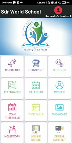 SDR World SCHOOL Parent App Screenshot 1