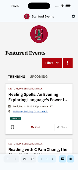 Stanford Events Screenshot 1