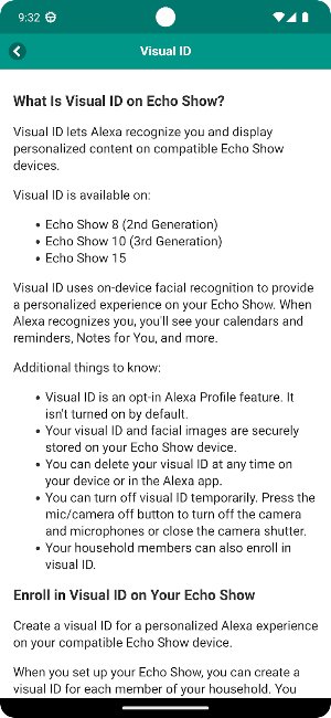 User guide for Echo Show Screenshot 1