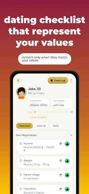The Bar - dating checklist app Screenshot 1