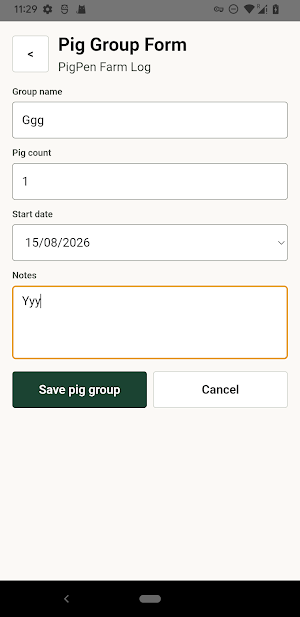 PigPen Farm Log Screenshot 3