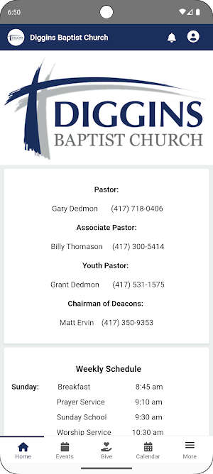 Diggins Baptist Church Screenshot 1