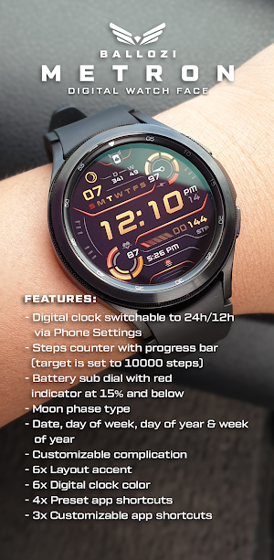 BALLOZI Metron Watch Face Screenshot 1