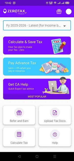 ZeroTax - ITR in 3 Mins Screenshot 0