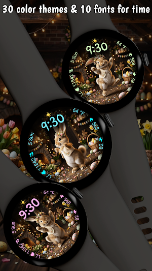 Dancing Easter Bunny WearOS WF Screenshot 2