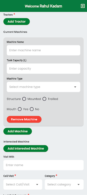 Mitra Visit Log App Screenshot 2