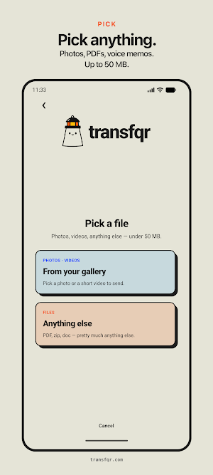 QR File Transfer Screenshot 1