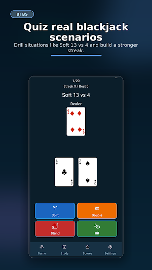 BJ BS - Basic Strategy Trainer Screenshot 1