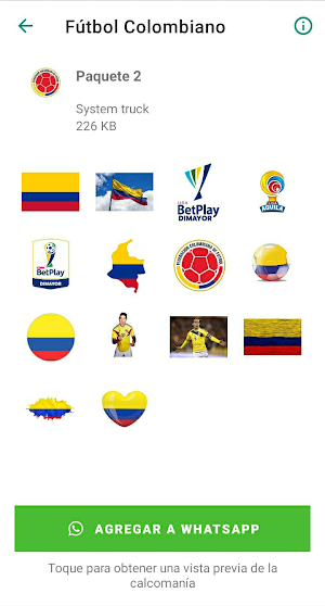 Stickers Fútbol Colombiano Screenshot 1