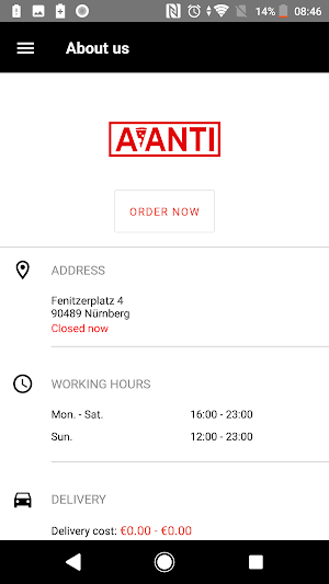 Avanti Pizza Service Screenshot 3