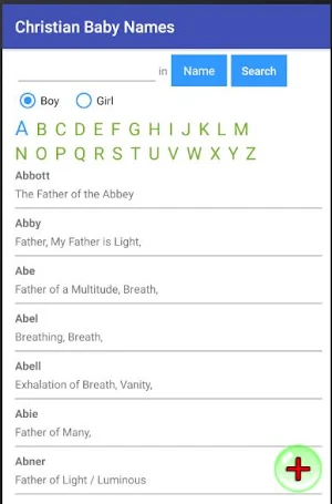Christian Baby Names Screenshot 0