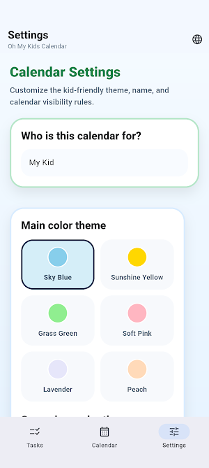 Oh My Kids Calendar Screenshot 0
