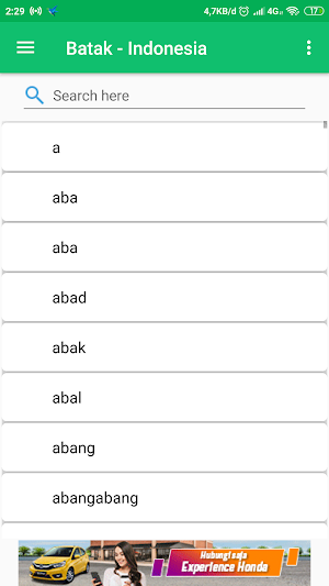 Kamus Bahasa Batak - Indonesia Screenshot 1