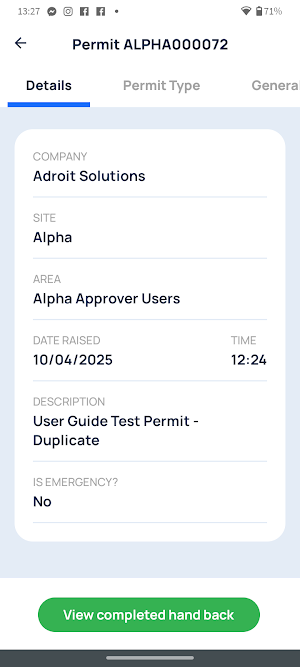 Permit To Work Screenshot 3