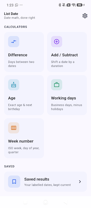 List Date – Date Calculator Screenshot 0