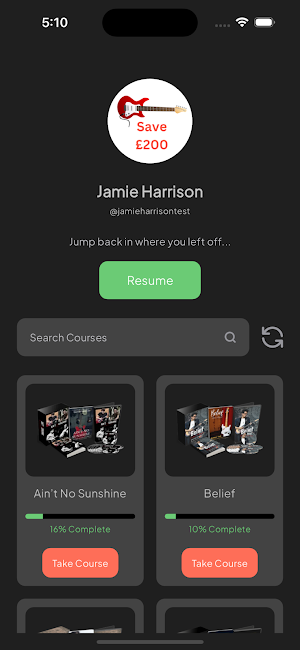 JHG Course Hub Screenshot 0