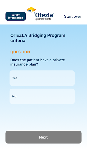 OTEZLA® ez Start Bridging Program app Screenshot 2