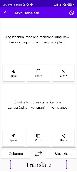 Cebuano To Slovakia Translator Screenshot 1