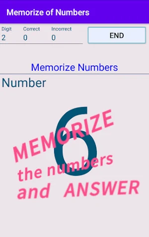 Memorize of numbers Screenshot 0