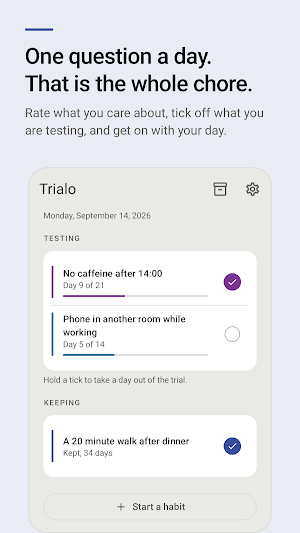 Trialo: Habit Experiments Screenshot 1