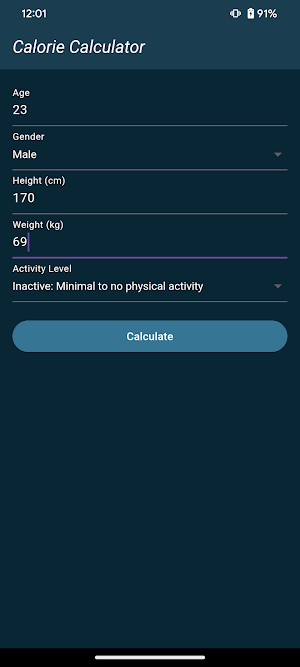 Calorie Calculator Screenshot 1