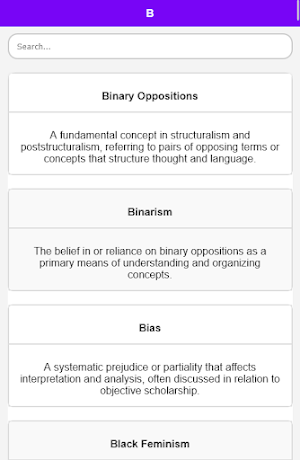 Critical Theory Dictionary Screenshot 2
