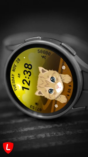 Cat Animated Watch Face 089 Screenshot 3