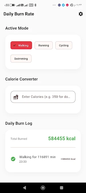 Daily Burn Rate Screenshot 2