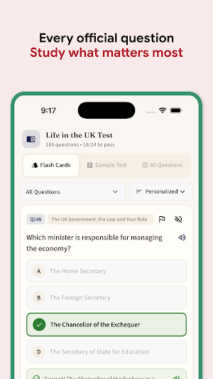 Citizen Pass: UK Life Test Screenshot 2