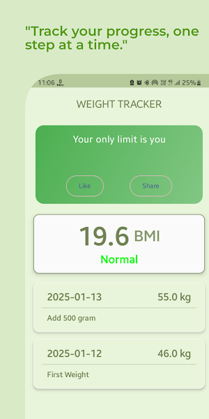 BMI Weight Tracker Screenshot 1