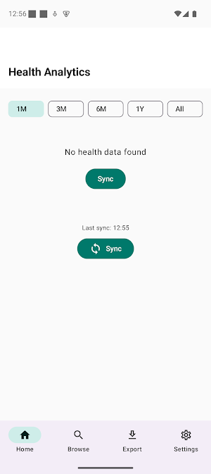 Health Analytics: Data Export Screenshot 0