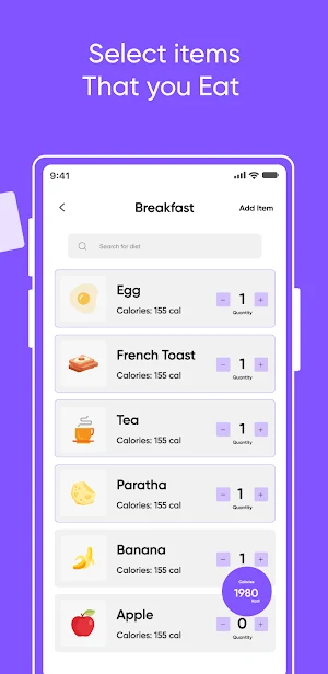 Diet Planner, Calories Counter Screenshot 2
