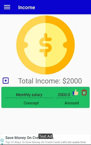 Expenses and Savings Screenshot 0